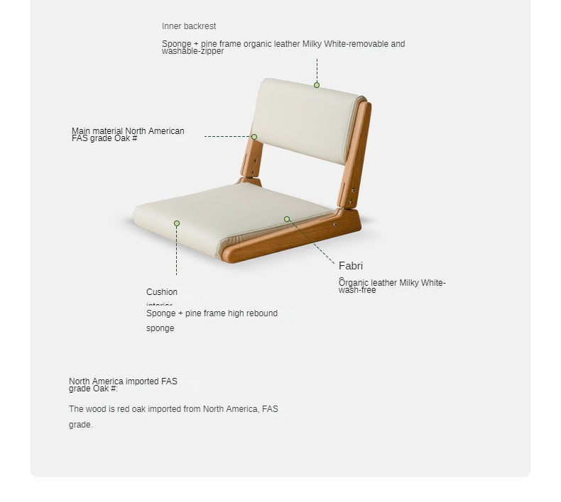 Oak Solid Wood Foldable Low Chair