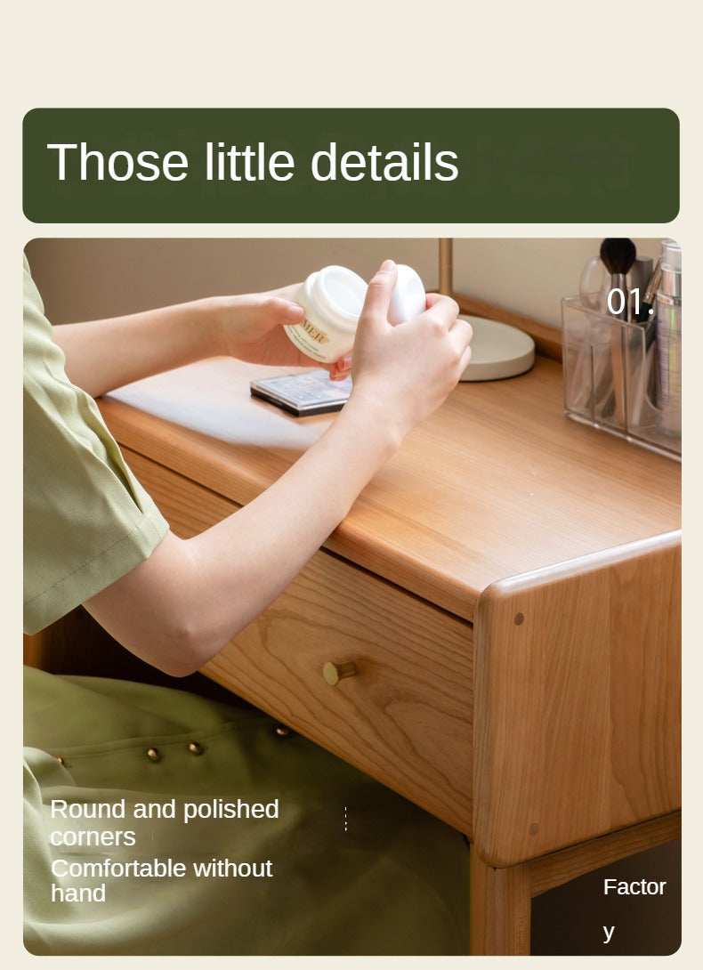 Cherry Solid Wood Dressing Table Cabinet Integrated.