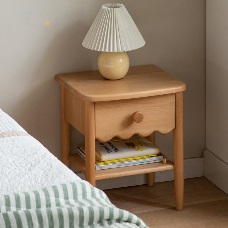 Beech, Oak Solid Wood Nightstand
