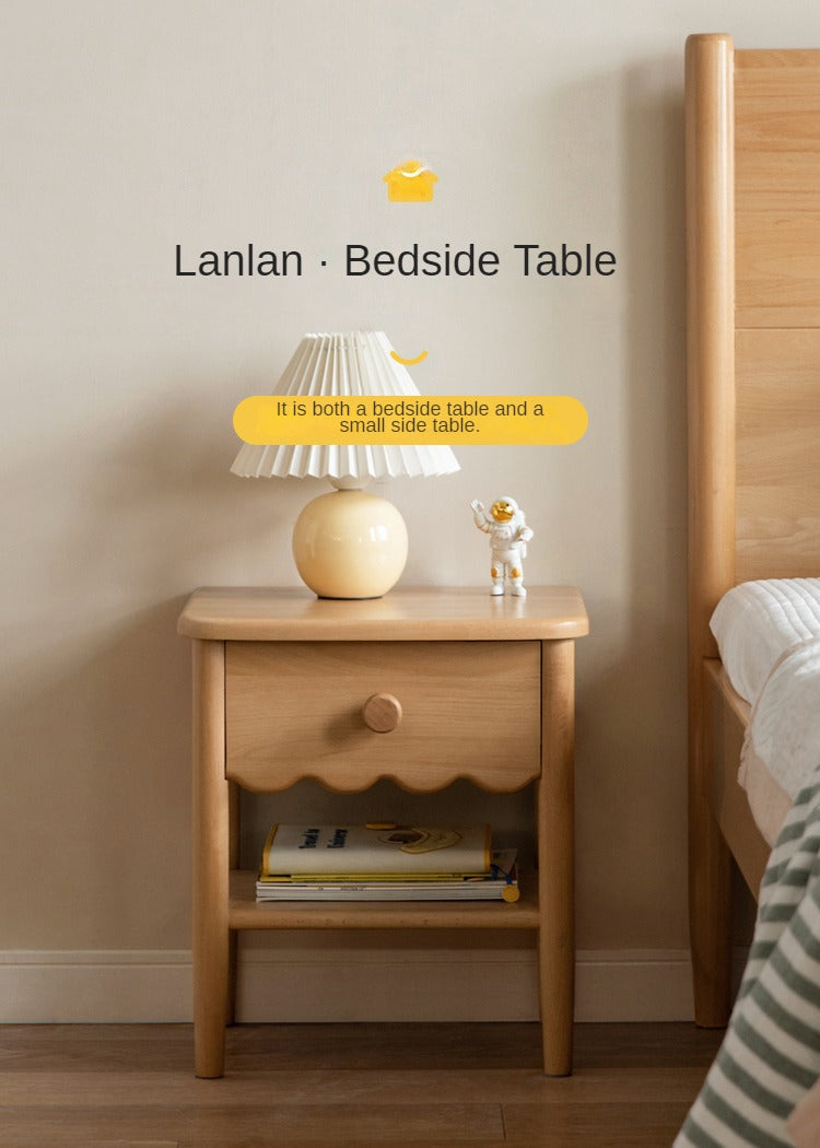 Beech, Oak Solid Wood Nightstand