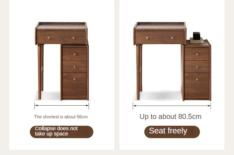 Black Walnut Solid Wood Dressing Table Cabinet Integrated.