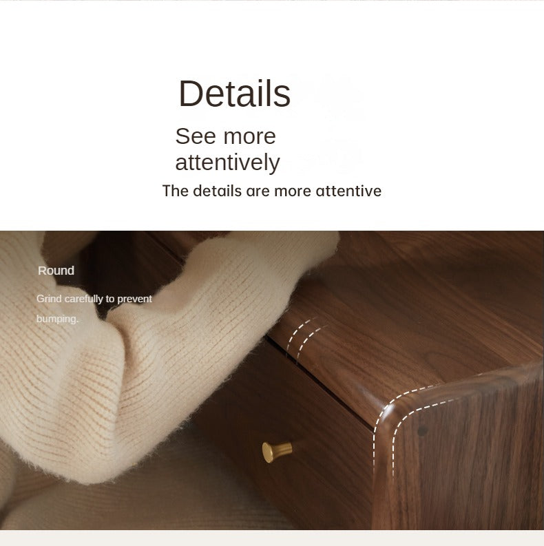 Black Walnut Solid Wood Dressing Table Cabinet Integrated.