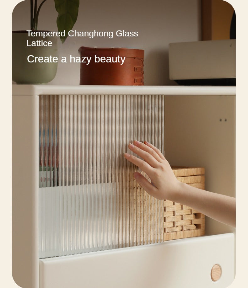 Solid Rubberwood Storage Multi-Functional Storage Bookcase.