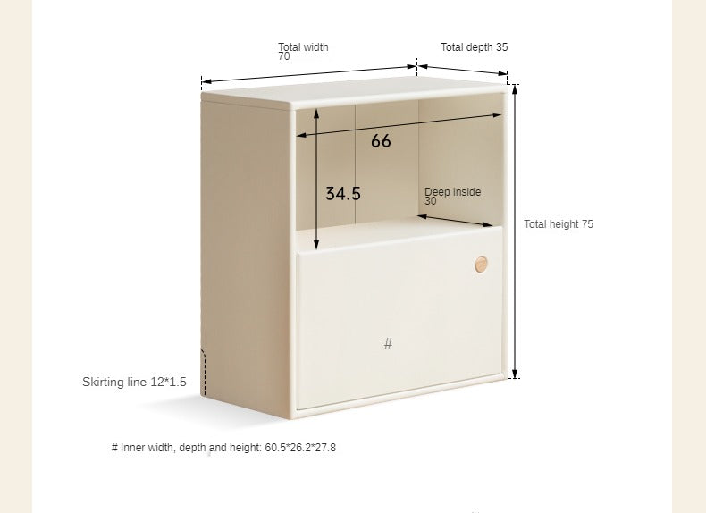 Solid Rubberwood Storage Multi-Functional Storage Bookcase.