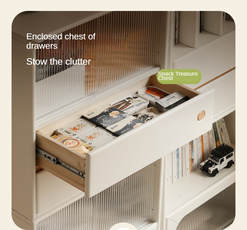 Solid Rubberwood Storage Multi-Functional Storage Bookcase.