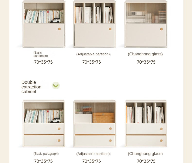 Solid Rubberwood Storage Multi-Functional Storage Bookcase.