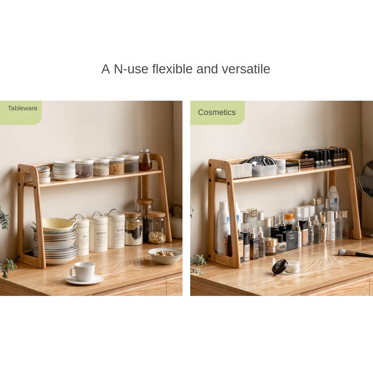 Oak Solid Wood Desk Shelf