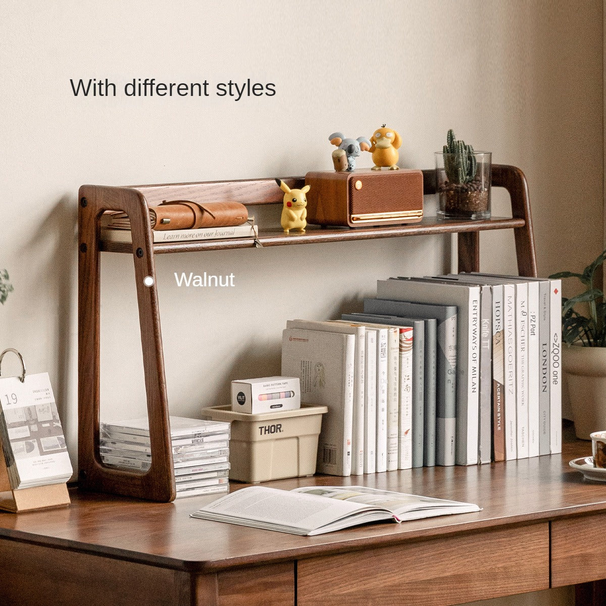Oak Solid Wood Desk Shelf