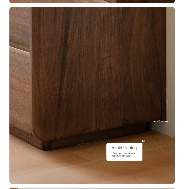 Black Walnut, Sandalwood, Ash Solid Wood Floor TV Cabinet.