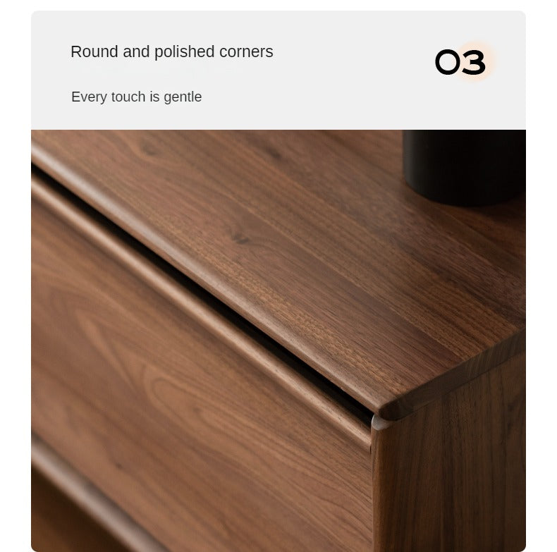 Black Walnut, Sandalwood, Ash Solid Wood Skeleton Line TV Cabinet.