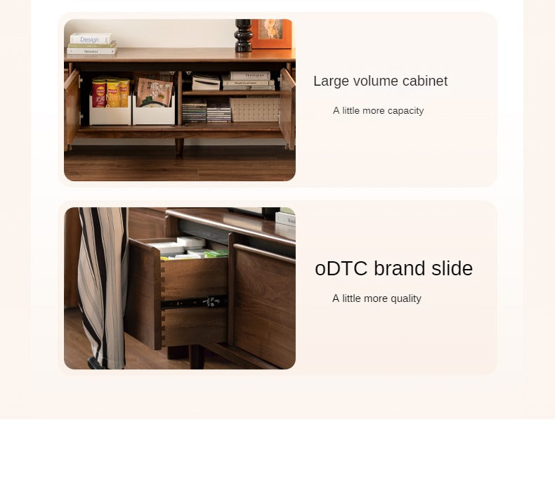 Black Walnut, Sandalwood, Ash Solid Wood Skeleton Line TV Cabinet.