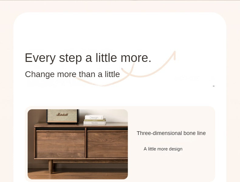 Black Walnut, Sandalwood, Ash Solid Wood Skeleton Line TV Cabinet.