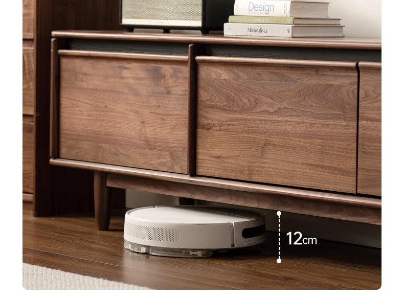 Black Walnut, Sandalwood, Ash Solid Wood Skeleton Line TV Cabinet.