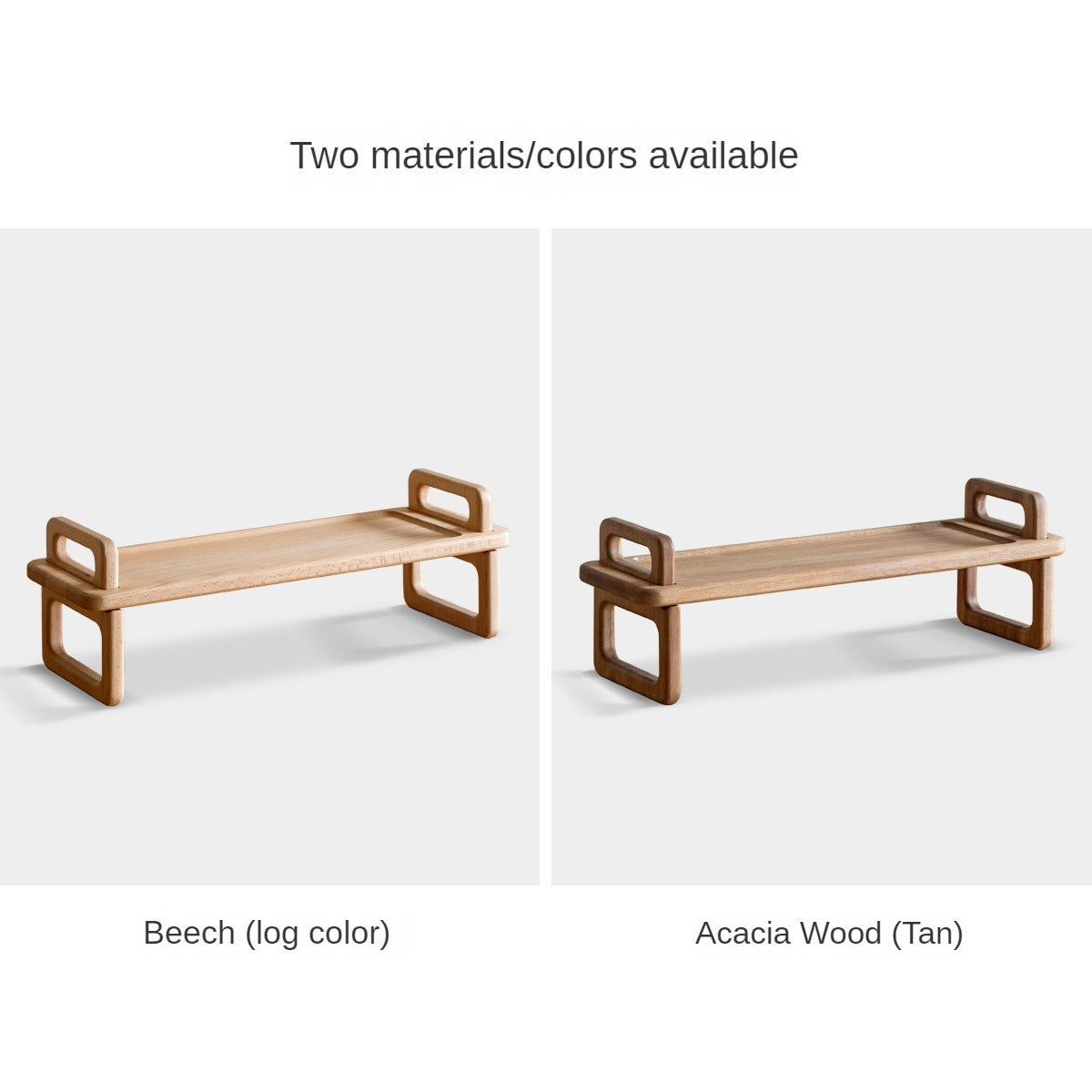 Beech, Acacia Solid Wood Shelf Desktop Storage Rack