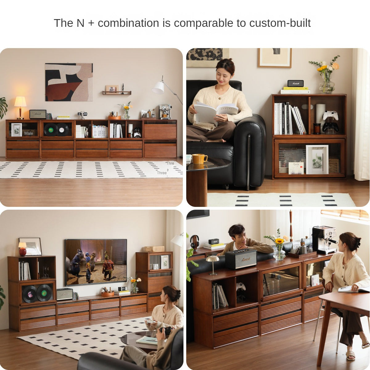 Cherry, Poplar Solid Wood Medieval Floor TV Cabinet.