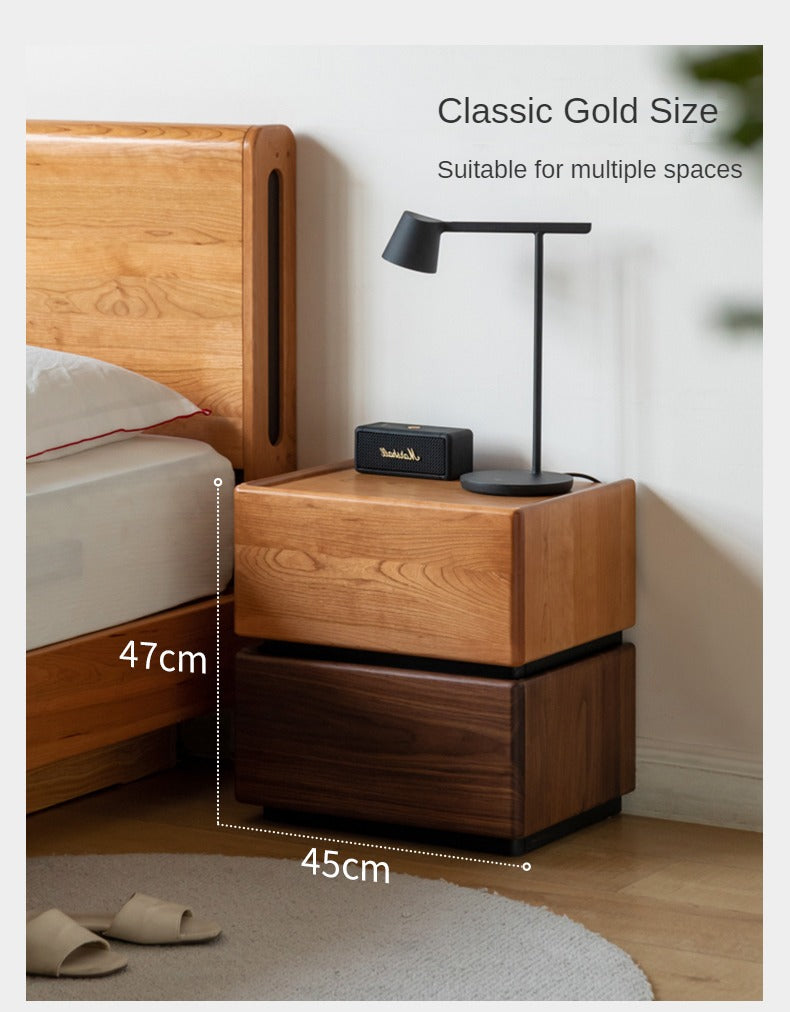 Black Walnut, Oak, Cherry Solid Wood Nightstand