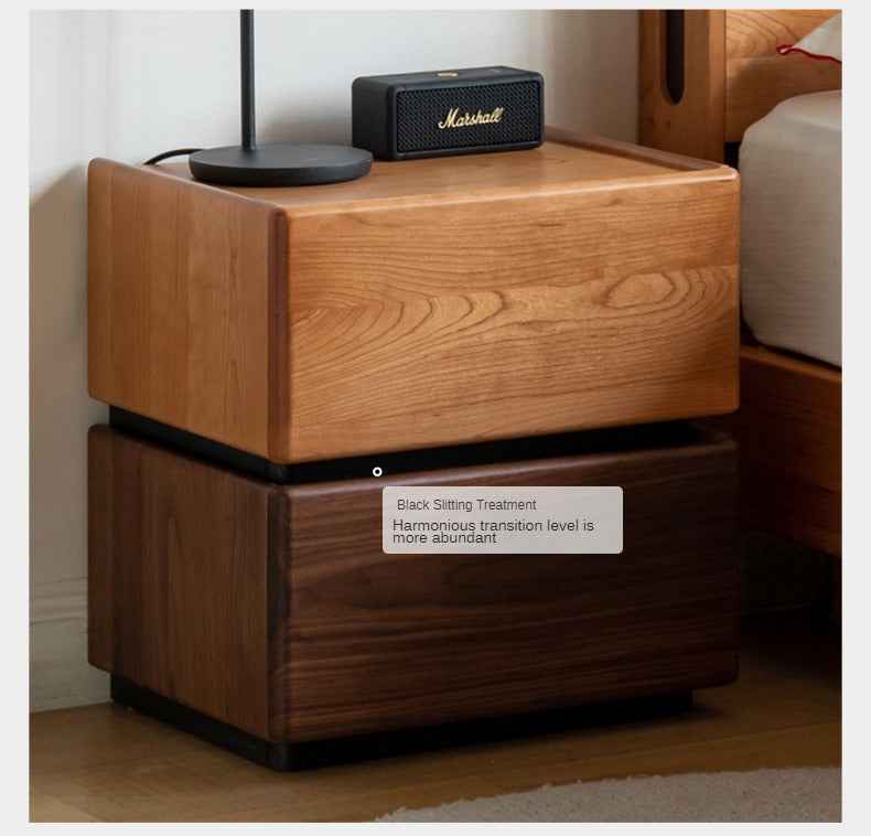 Black Walnut, Oak, Cherry Solid Wood Nightstand
