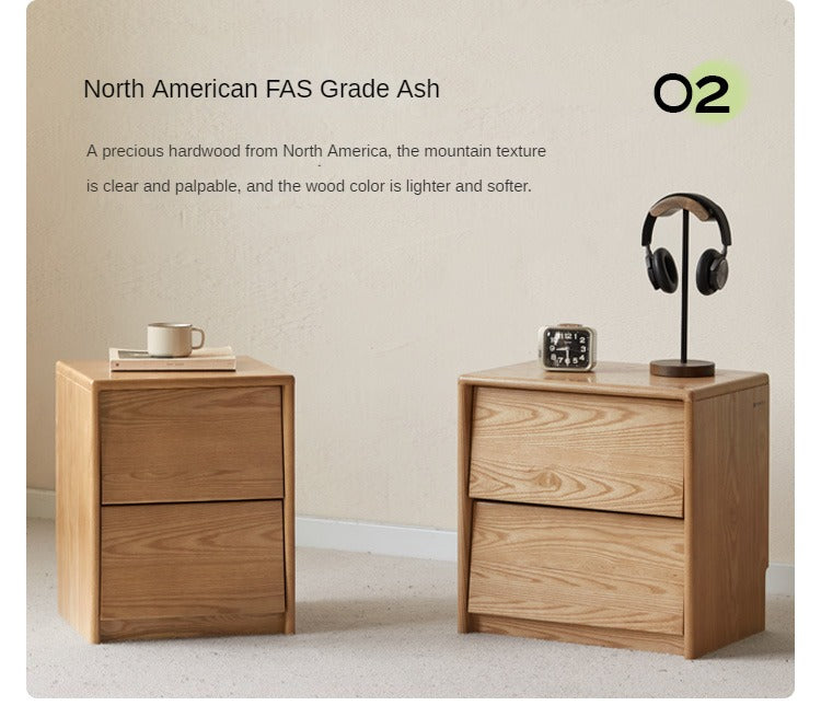 Ash, Oak Solid Wood Nightstand