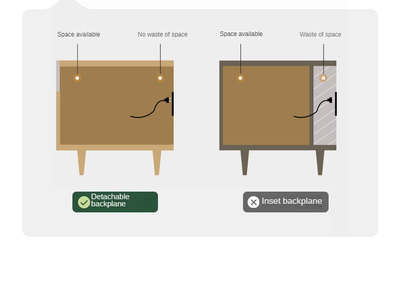 Ash Solid Wood Modern Storage Floor TV Cabinet.