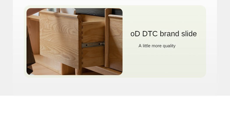 Ash Solid Wood Modern Storage Floor TV Cabinet.