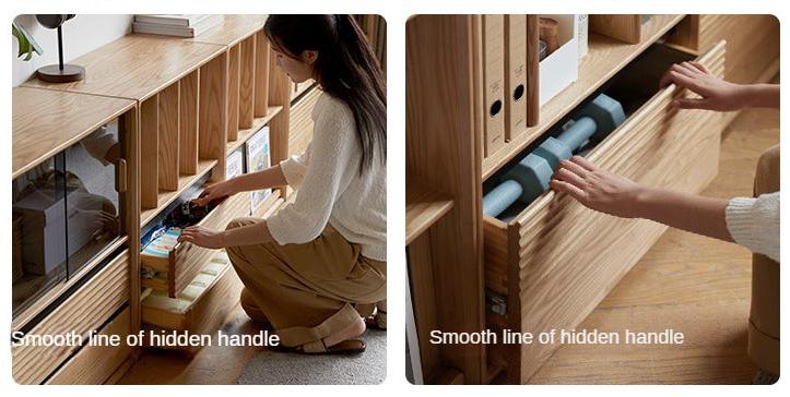 Ash, White Ash, Oak Solid Wood Combination Module Bookcase))