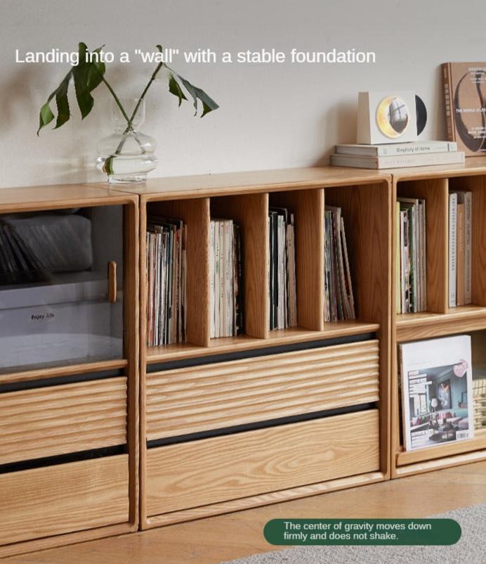 Ash Solid Wood Combination Module Bookcase.