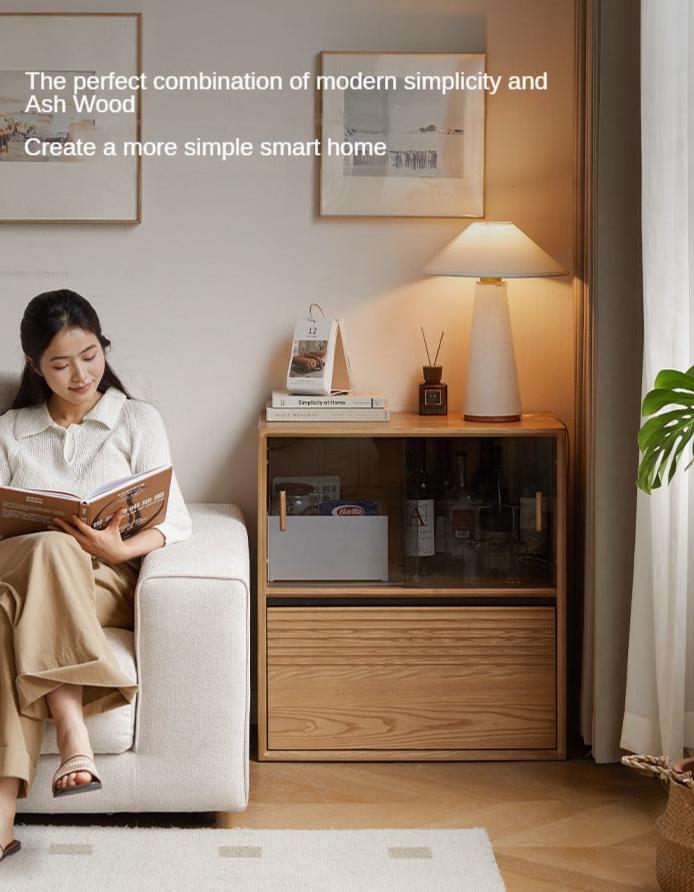 Ash Solid Wood Combination Module Bookcase.