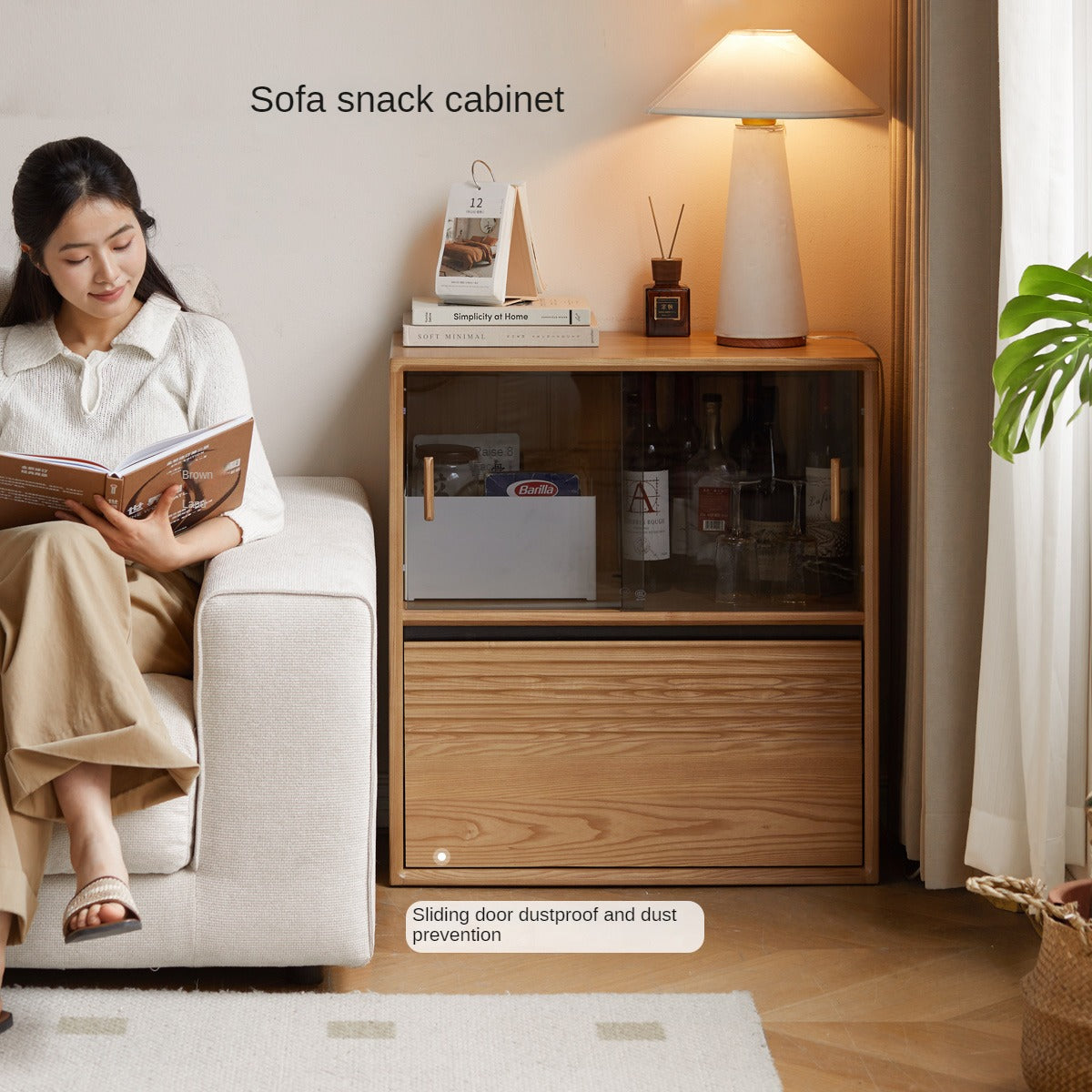 Ash Solid Wood Combination Module Bookcase.