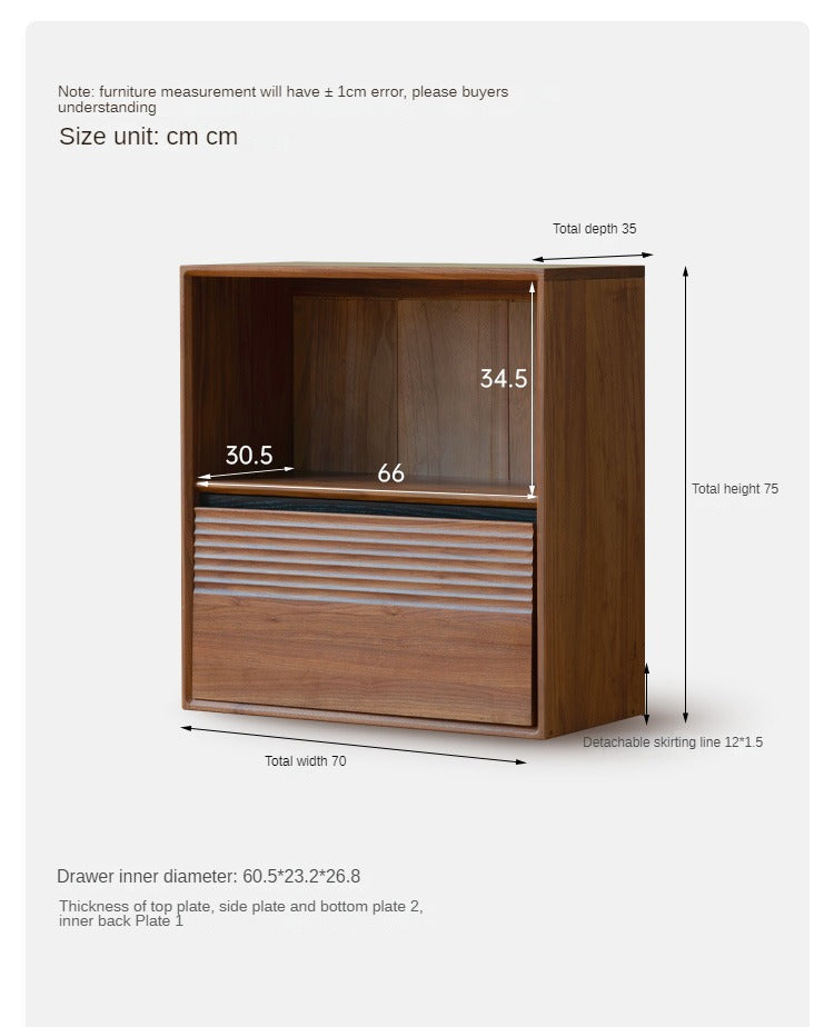 Sandalwood, Oak, Black Walnut Solid Wood Light Luxury Style Module Bookcase
