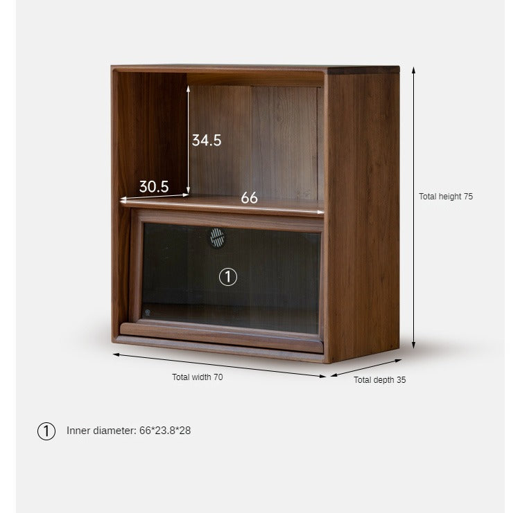 Sandalwood, Oak, Black Walnut Solid Wood Light Luxury Style Module Bookcase
