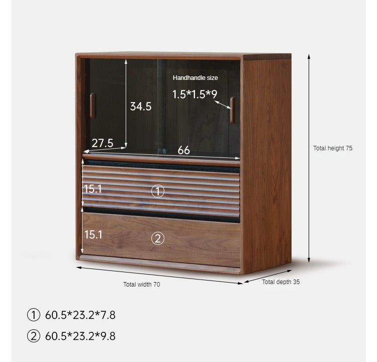 Sandalwood, Oak, Black Walnut, Ash Solid Wood Light Luxury Style Module Bookcase