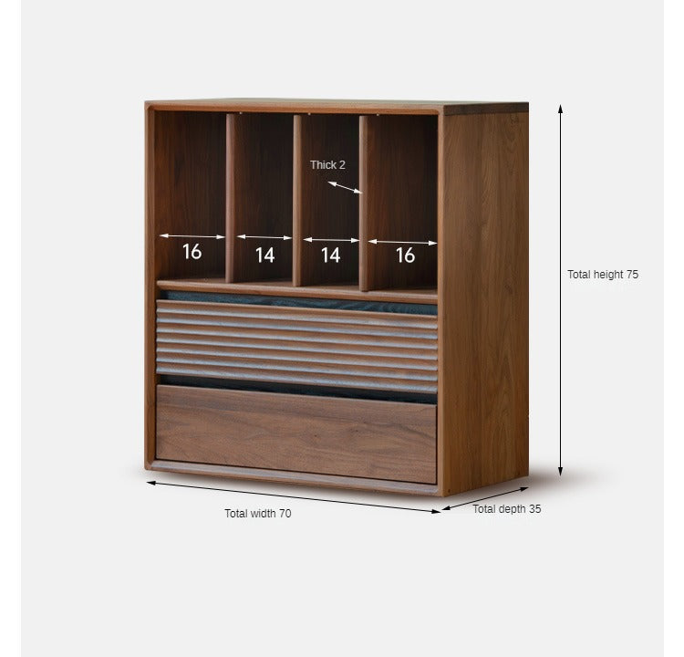 Sandalwood, Oak, Black Walnut Solid Wood Light Luxury Style Module Bookcase