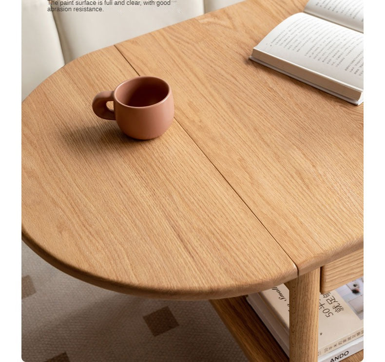 Oak Solid Wood Small Folding Coffee Table