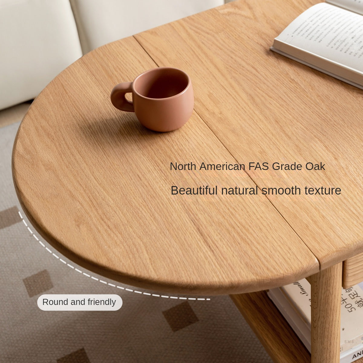 Oak Solid Wood Small Folding Coffee Table