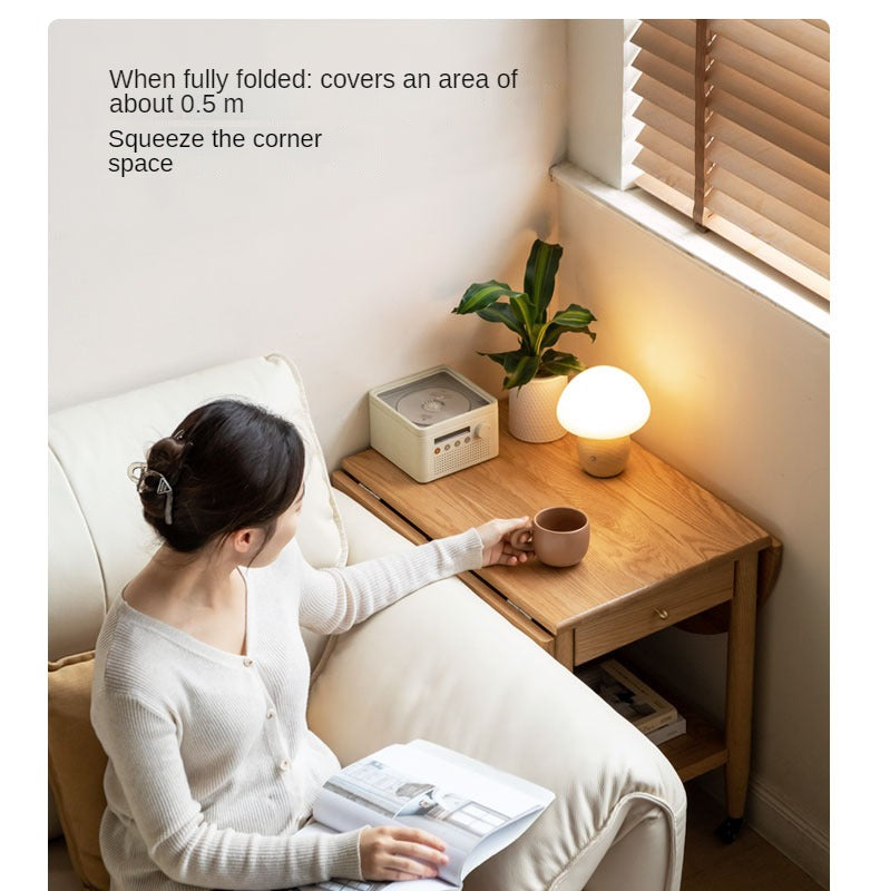 Oak Solid Wood Small Folding Coffee Table