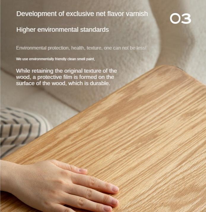 Oak, Ash Solid Wood Multifunctional C-shaped Side Table