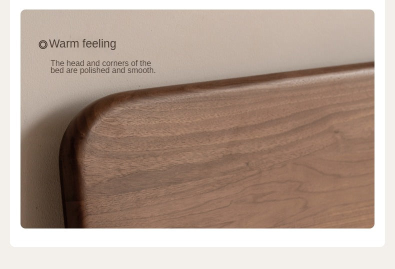 North American Black walnut, Ash solid wood bed simple high head.