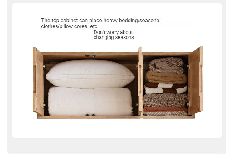 Oak Solid Wood Narrow Wardrobe.