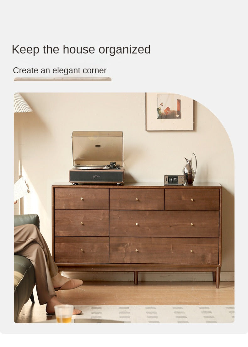 Black Walnut, Oak Solid Wood Drawer, Modern Porch Cabinet