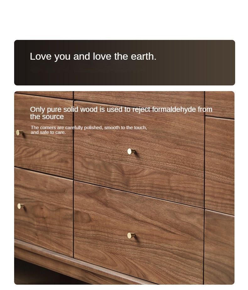 Black Walnut, Oak Solid Wood Drawer, Modern Porch Cabinet