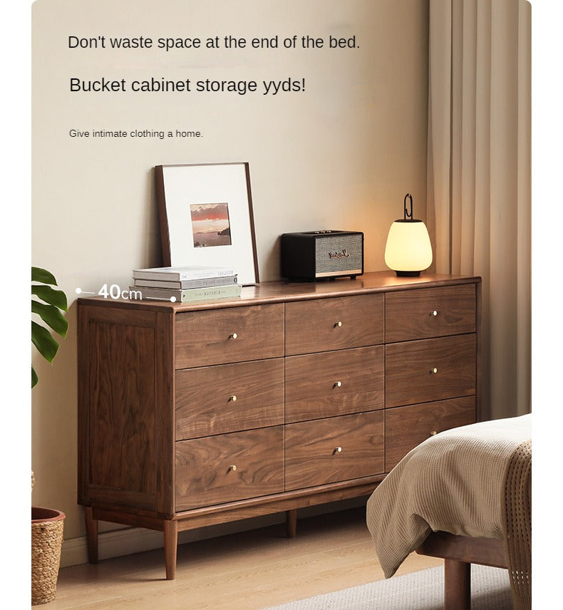 Black Walnut, Oak Solid Wood Drawer, Modern Porch Cabinet