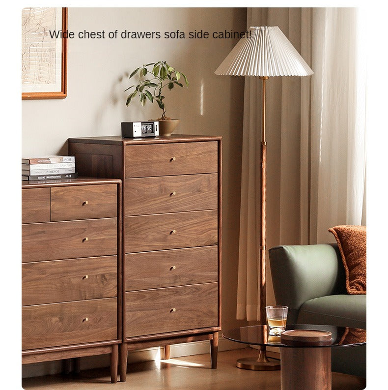 Black Walnut, Oak Solid Wood Drawer, Modern Porch Cabinet