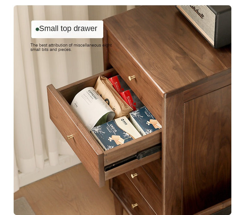 Black Walnut, Oak Solid Wood Drawer, Modern Porch Cabinet