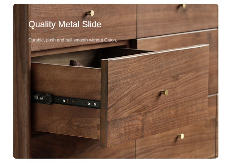 Black Walnut, Oak Solid Wood Drawer, Modern Porch Cabinet