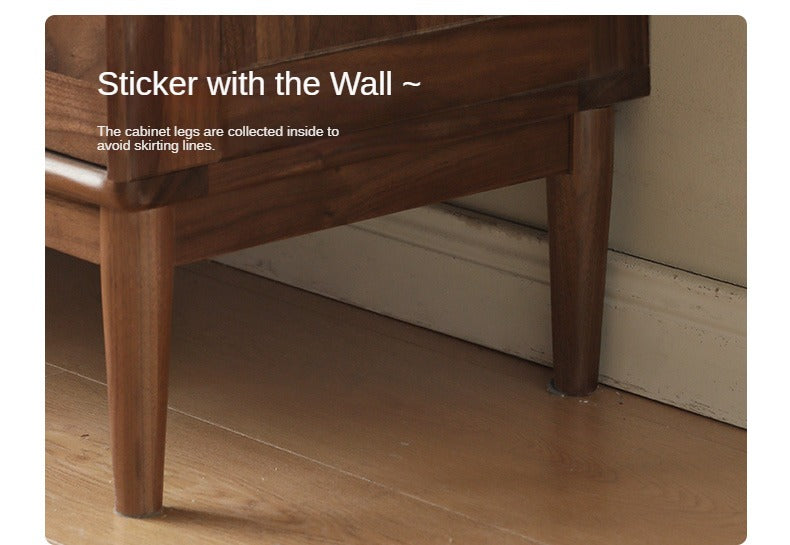 Black Walnut, Oak Solid Wood Drawer, Modern Porch Cabinet