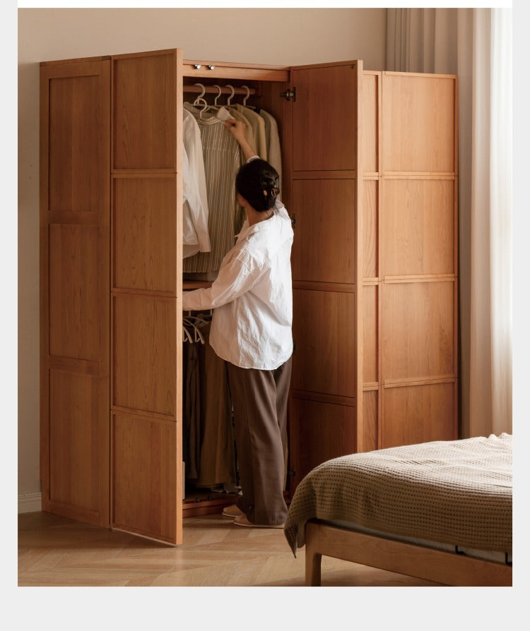 Cherry Wood Wardrobe Retro Style Skeleton Line.