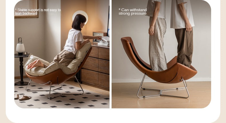 Leather Modern Simple Snail Armchair :