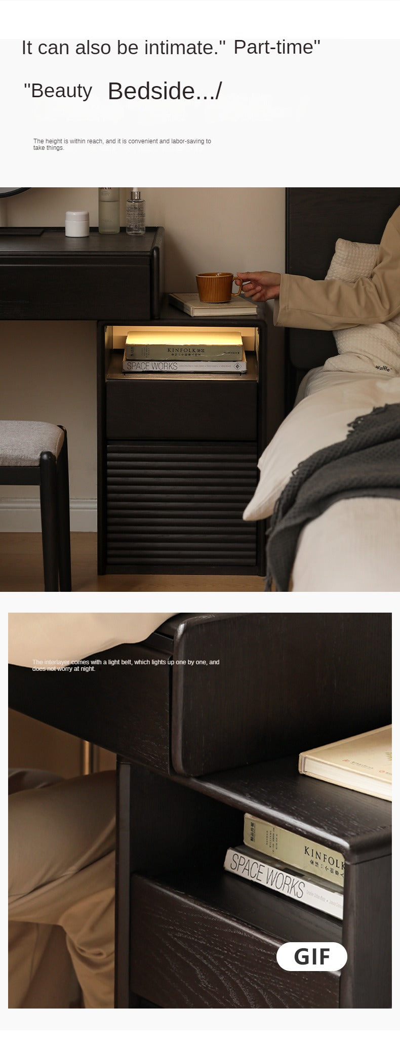 Oak Solid Wood Telescopic Dressing Table.