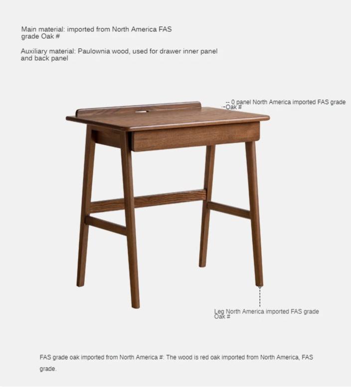 Oak Solid Wood Small Office Desk