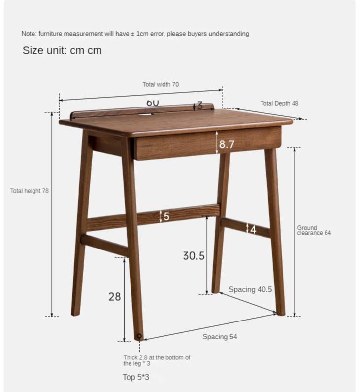 Oak Solid Wood Small Office Desk